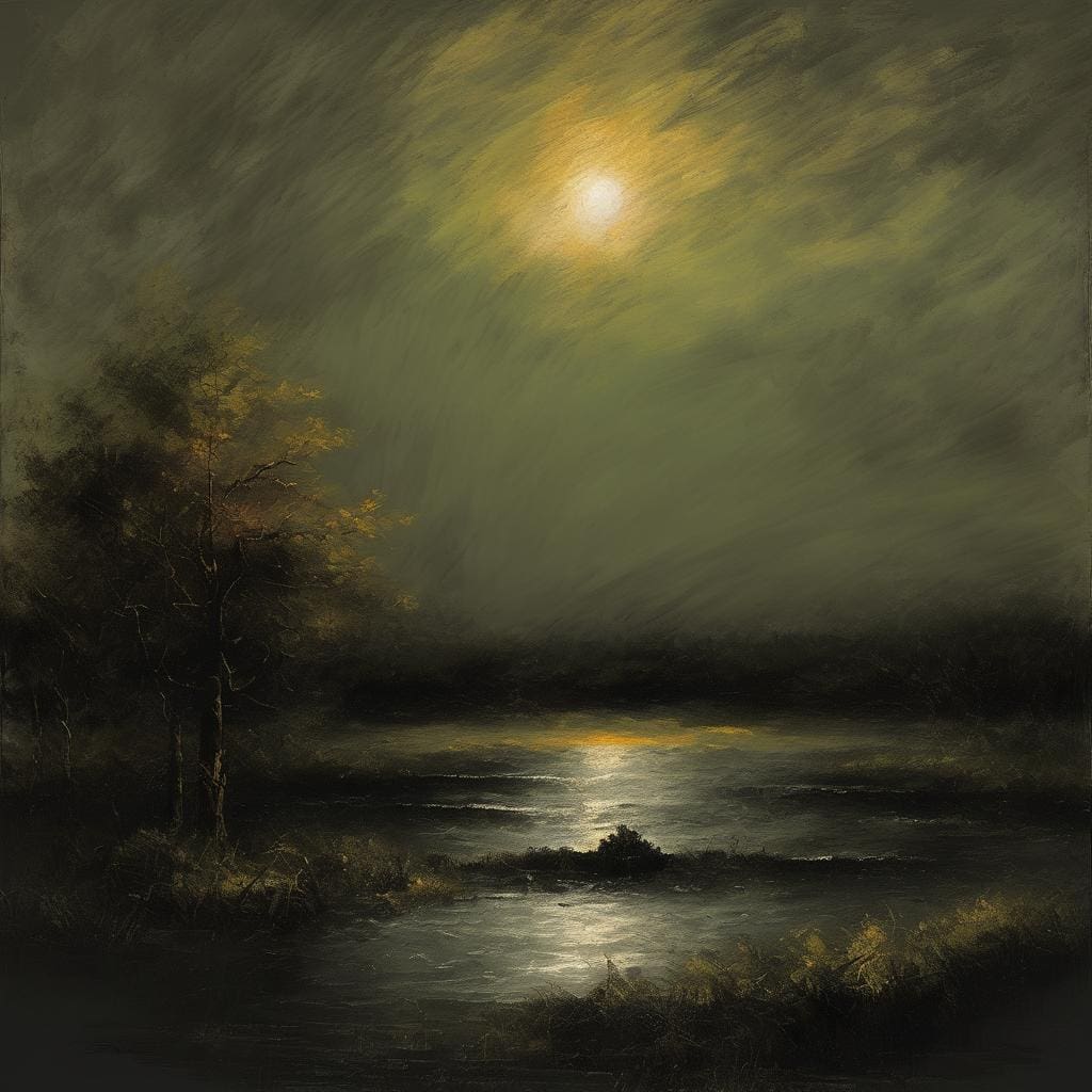 Ουρανόσκιες και τέχνη ως μέσο επανάστασης και διαμαρτυρίας σε τοπίο με φεγγάρι πάνω από ποτάμι.